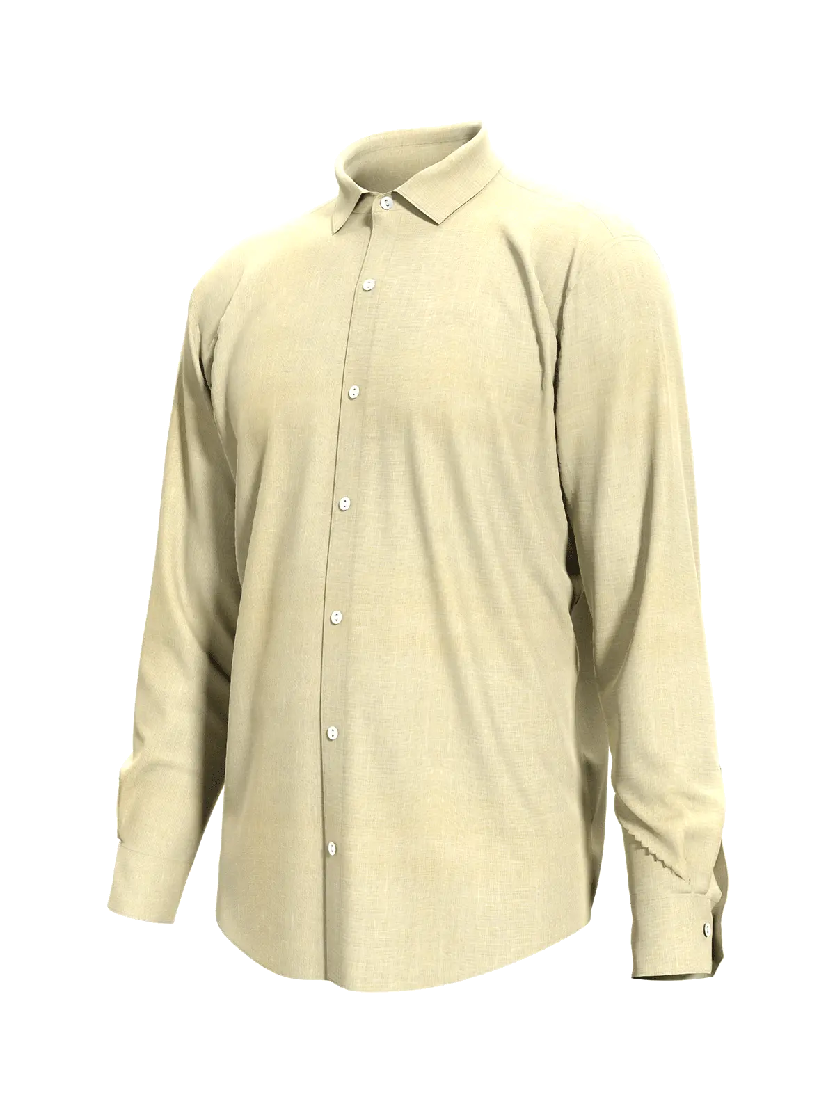 Linen Light Yellow Men's Shirt