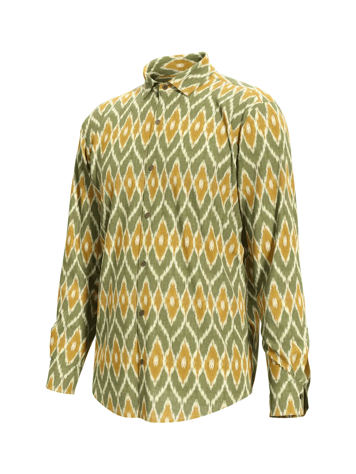 Double Ikat Printed Men's Shirt