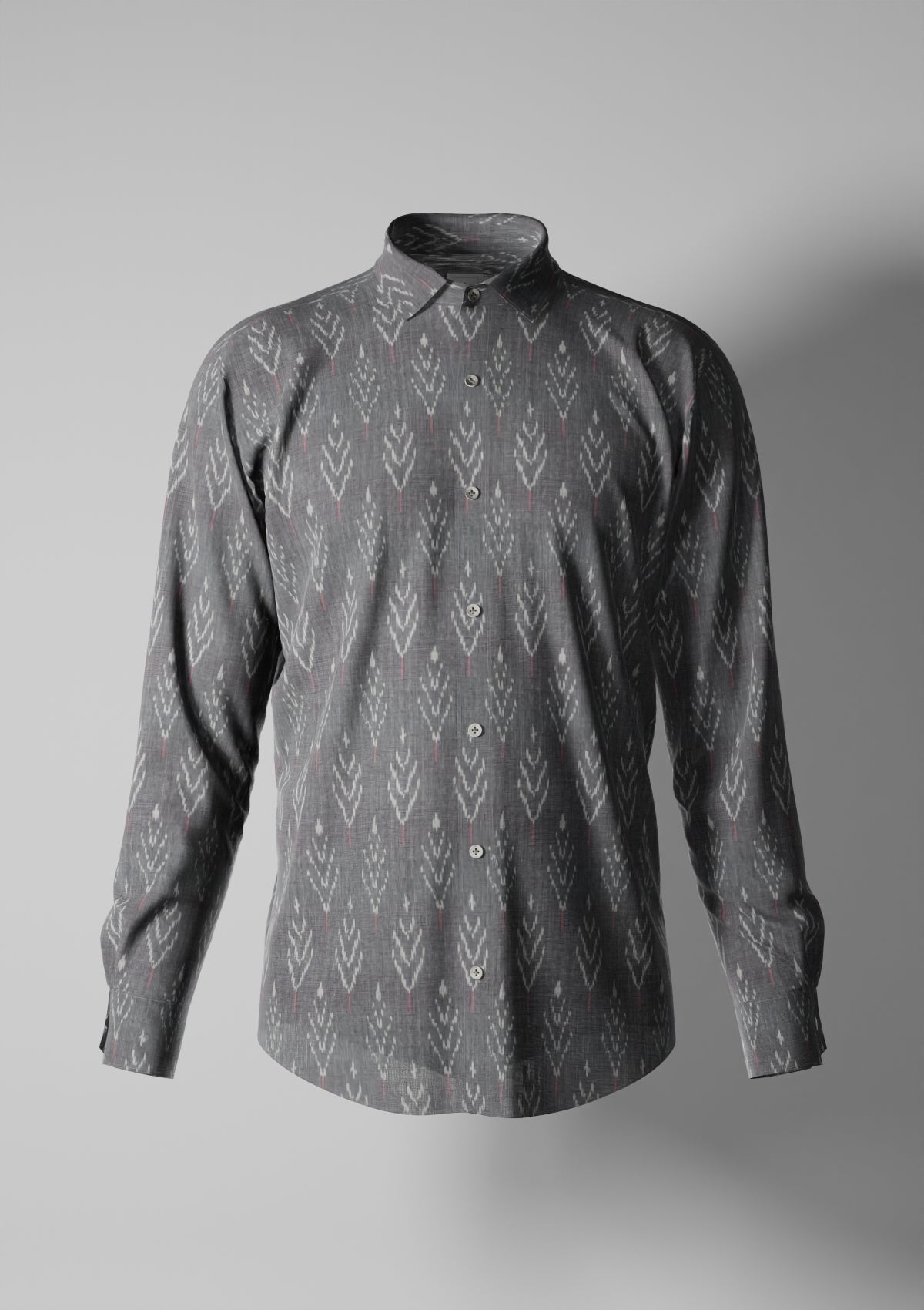 Charcoal Ikat(100% Cotton Shirt)