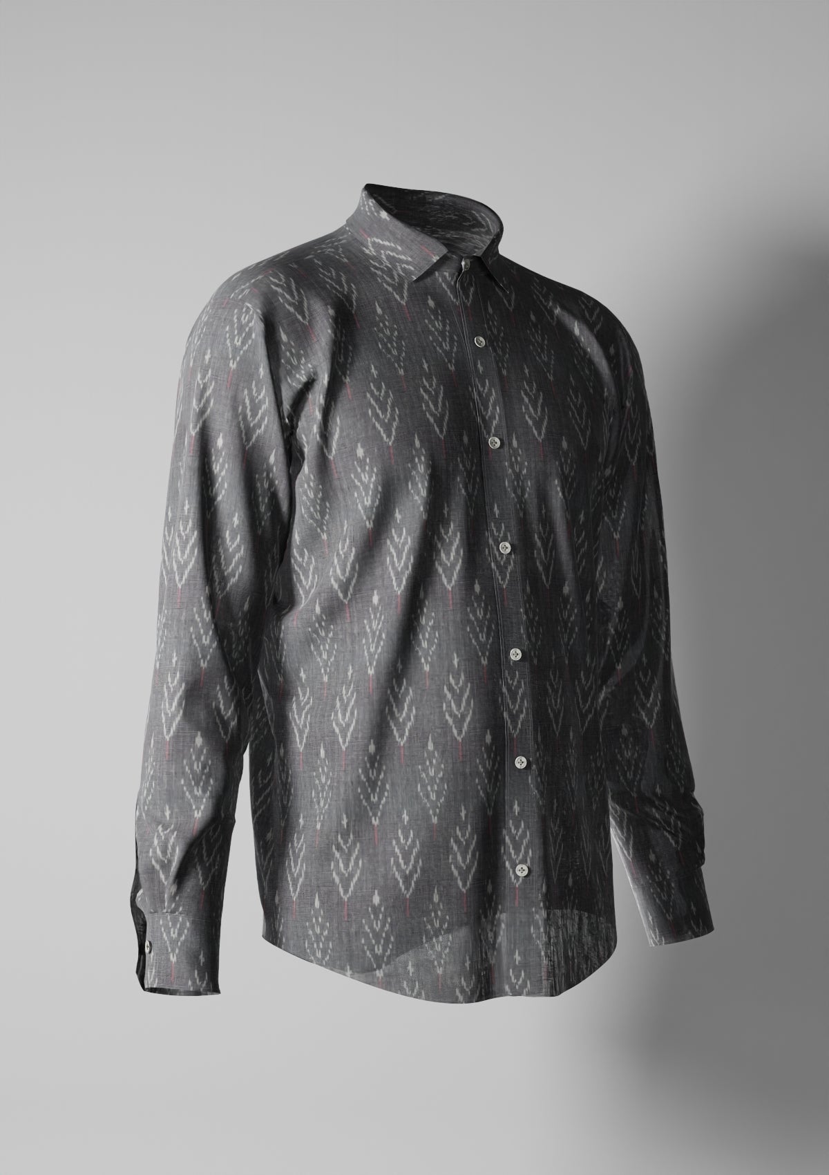 Charcoal Ikat(100% Cotton Shirt)