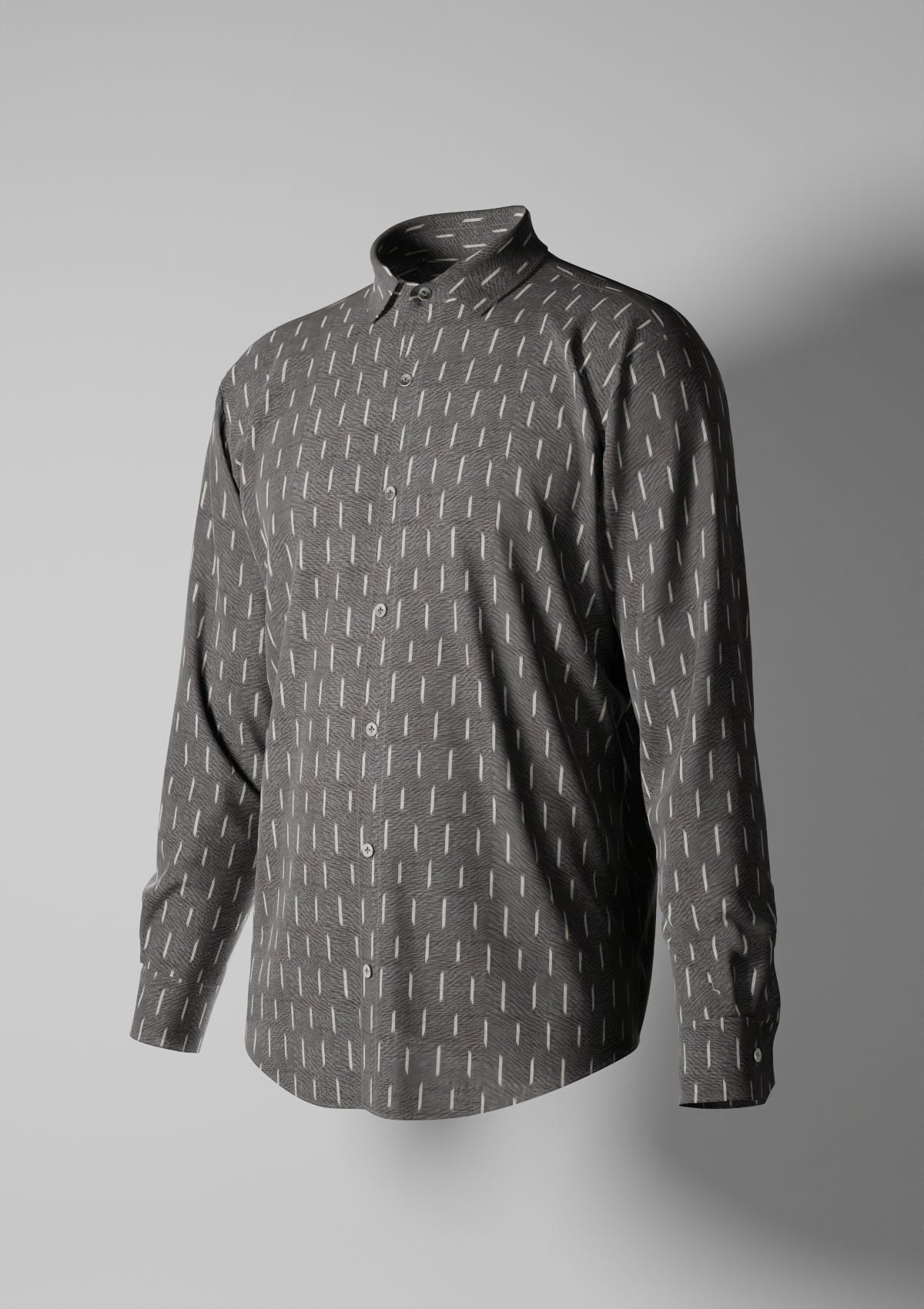 Ashen Ikat(Grey Coloured 100% Cotton Men Shirt)