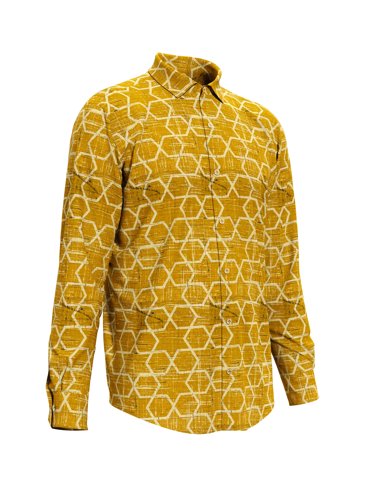 Yellow Cotton Shirt for Men