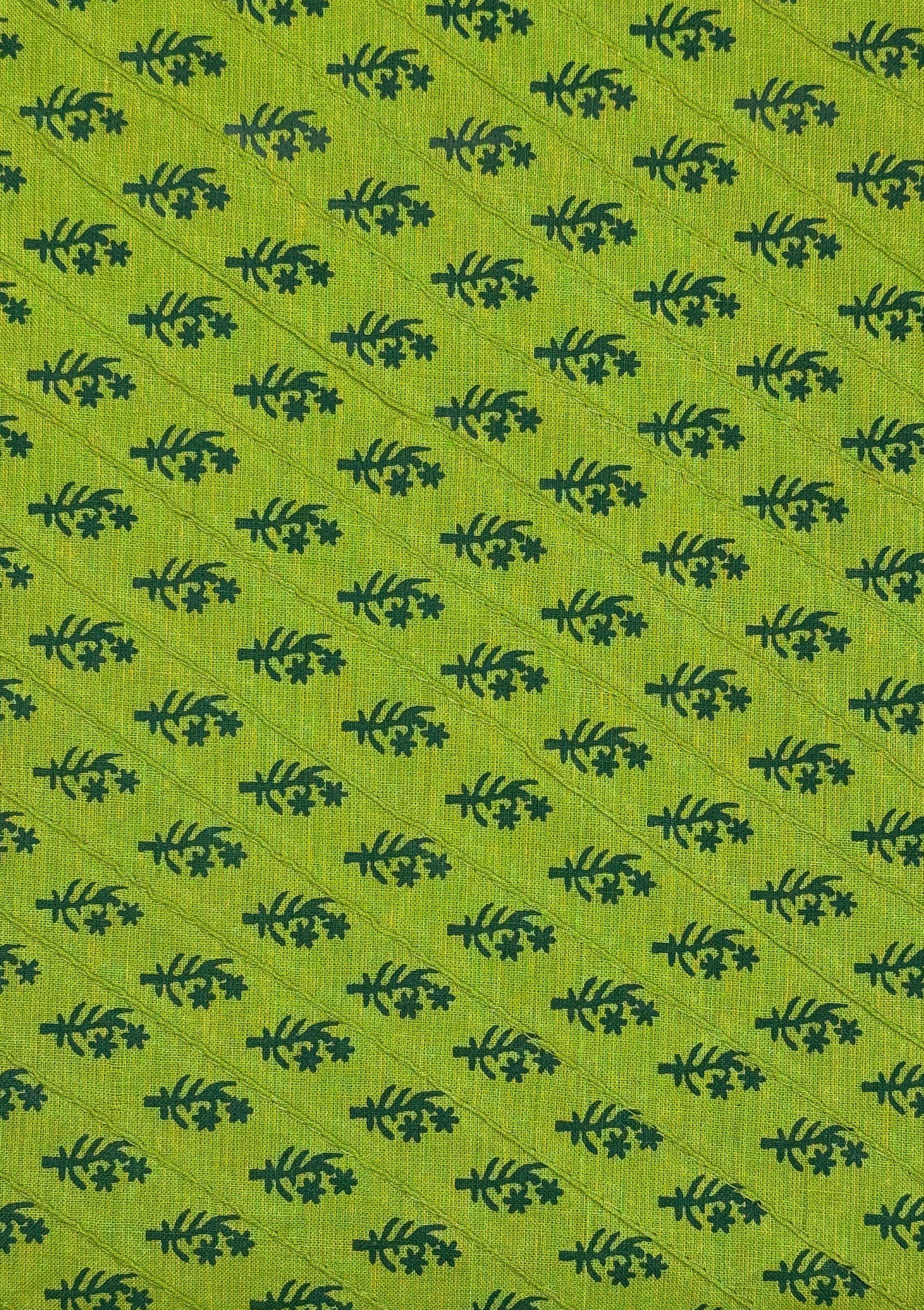 Green Enigma(Pin-Tucks Cotton Kurta)