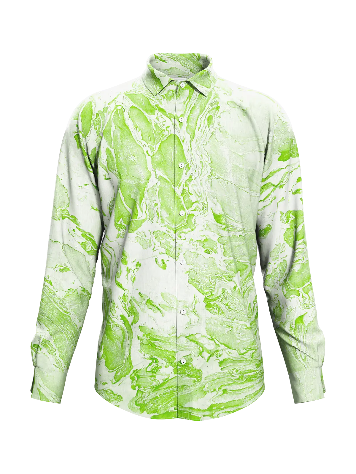 Light Green Marble Print Modal Shirt for Men