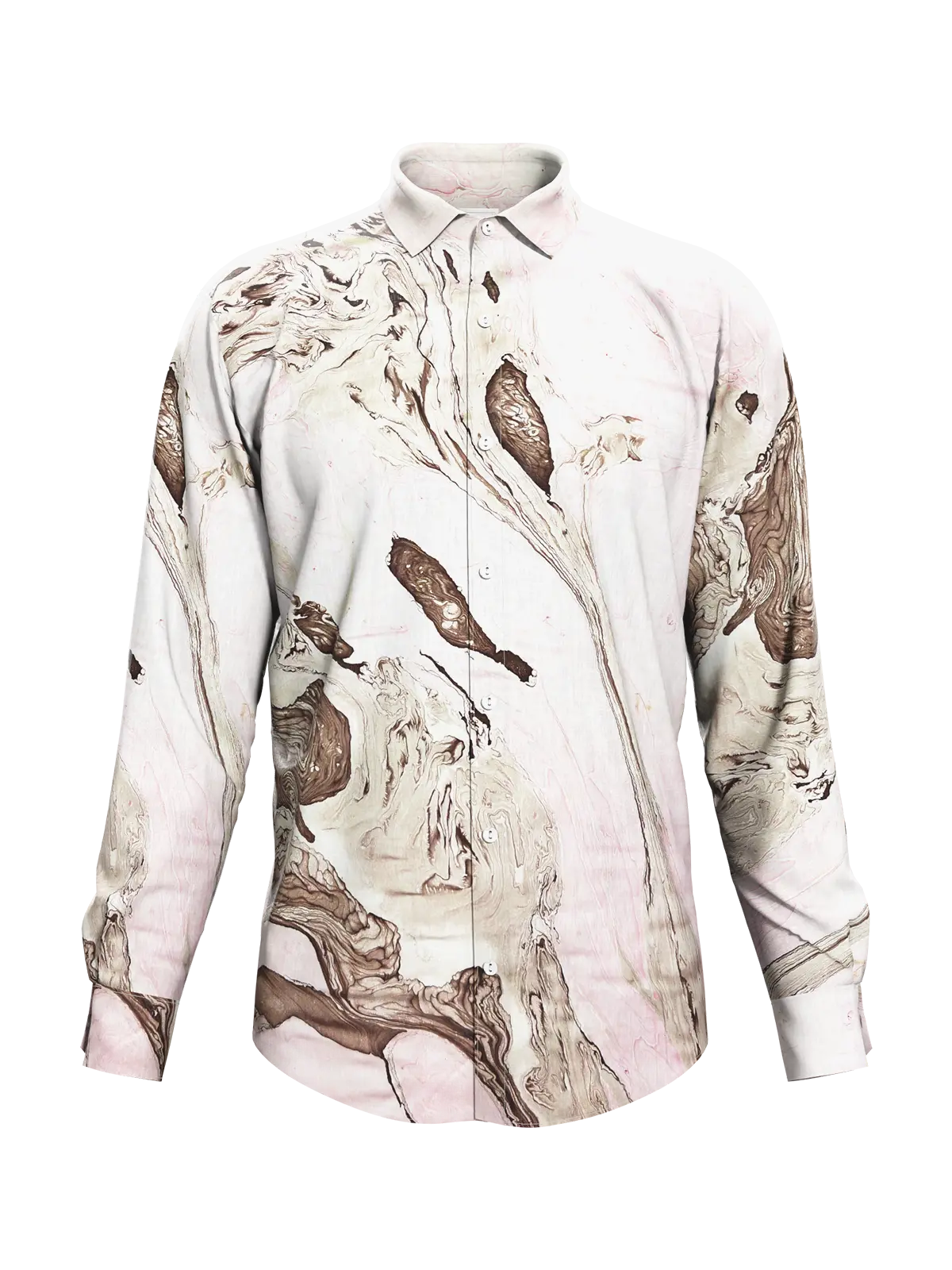 Light Purple Marble Black Print Modal Shirt for Men