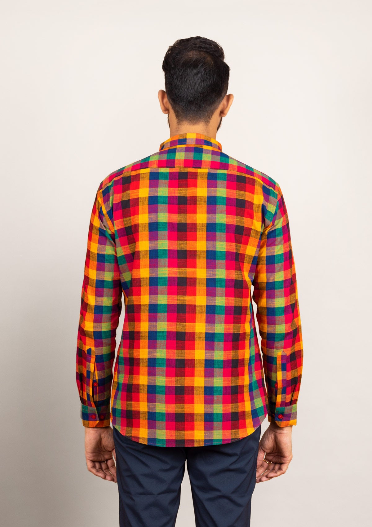 Textured Plaid Handloom (Checks multi-color handloom cotton Shirt)